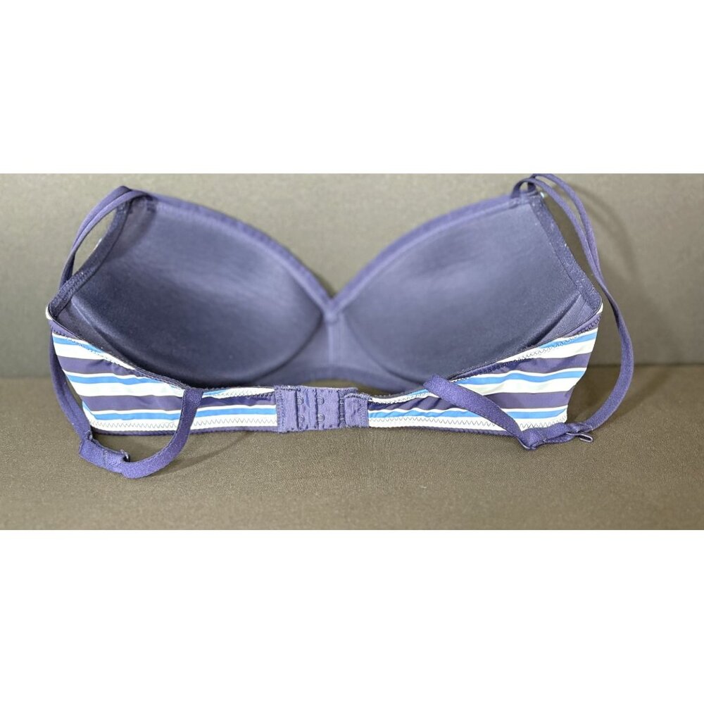 Aerie Sporty Blue White Navy Striped Sporty Lingerie Bra Nautical Cup Size 34C - Picture 10 of 14